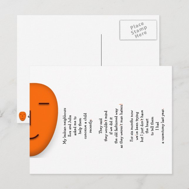 Postal Vecinas lesbianas divertidas hilarantes broma humo (Anverso / Reverso)