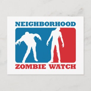 Postal Vecindario Zombie Watch - Rojo y Azul