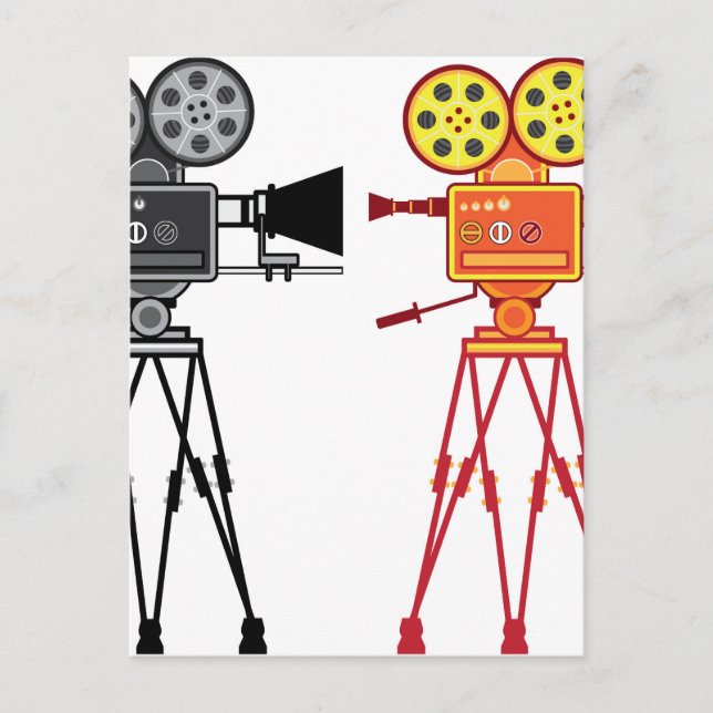 Postal Vector de películas de proyector de vídeo retro (Anverso)