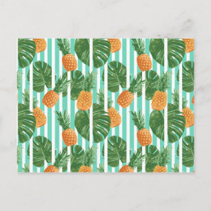 Postal Vector de piña tropical vintage de patrón sin sold