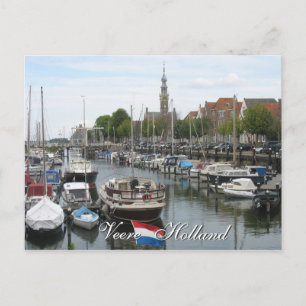 Postal Veere old Harbour Zeeland Holland Postcard