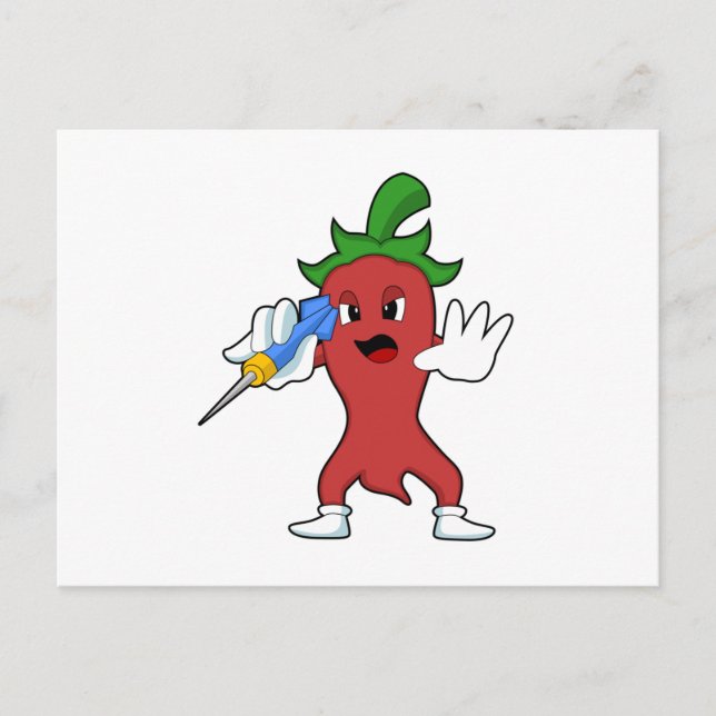 Postal Vegan Pepper en Darts con Dart.PNG (Anverso)