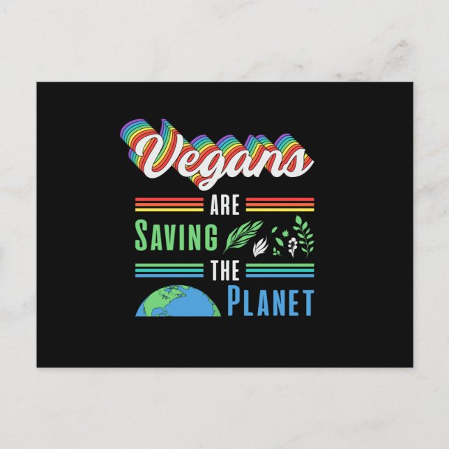 Postal Veganismo Vegetales Vegetales Animales Vegan Idea  (Anverso)