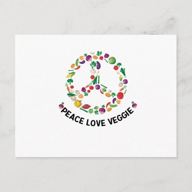 Postal Vegetable Vegetable Peace Sign Vegan (Anverso)
