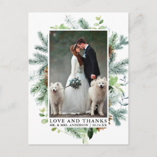Postal Vegetación acuarela Amor y agradecimiento Boda