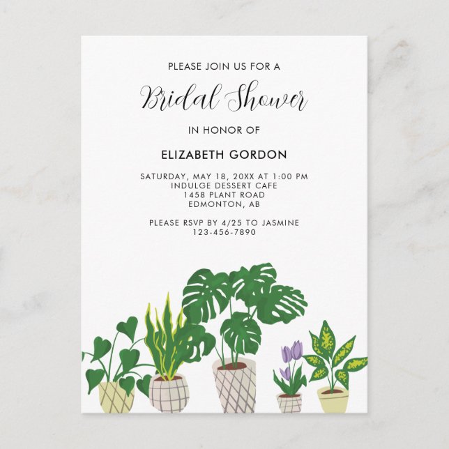 Postal Vegetación de la ducha de la novia en las plantas  (Anverso)