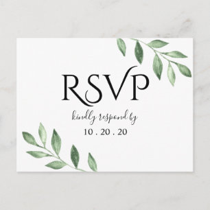Postal Vegetación de Oliva Boda de Agua Botánica RSVP