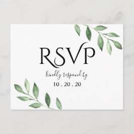 Postal Vegetación de Oliva Boda de Agua Botánica RSVP