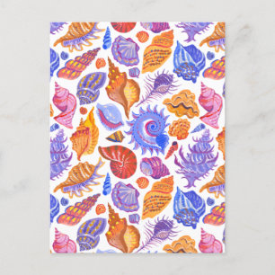 Postal Vegetación tropical brillante, patrón dibujado a m