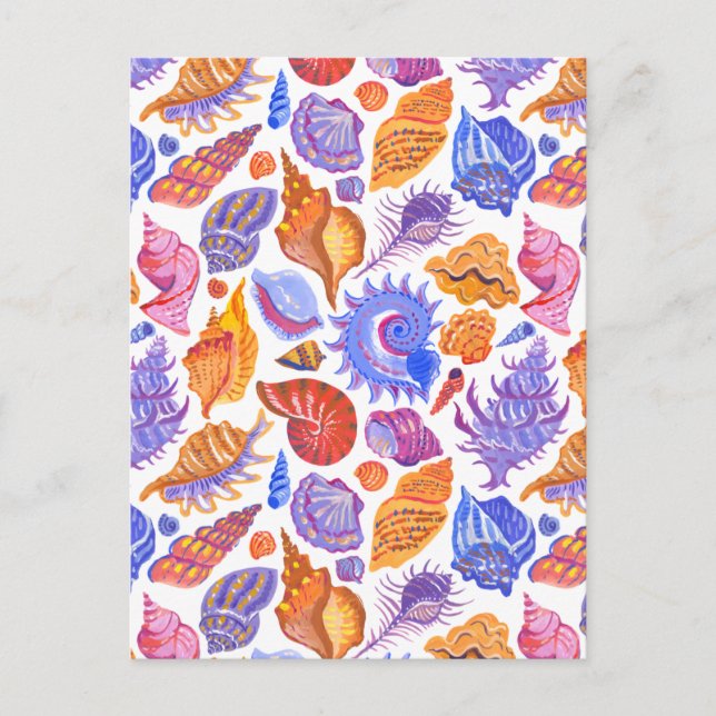 Postal Vegetación tropical brillante, patrón dibujado a m (Anverso)