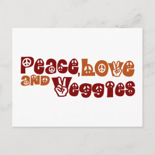 Postal Vegetales de amor por la paz