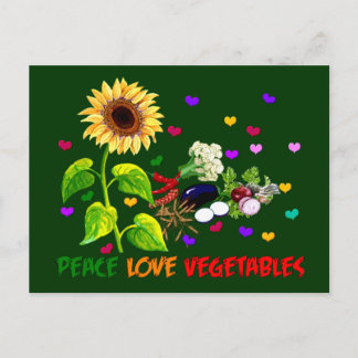 Postal Vegetales de amor por la paz