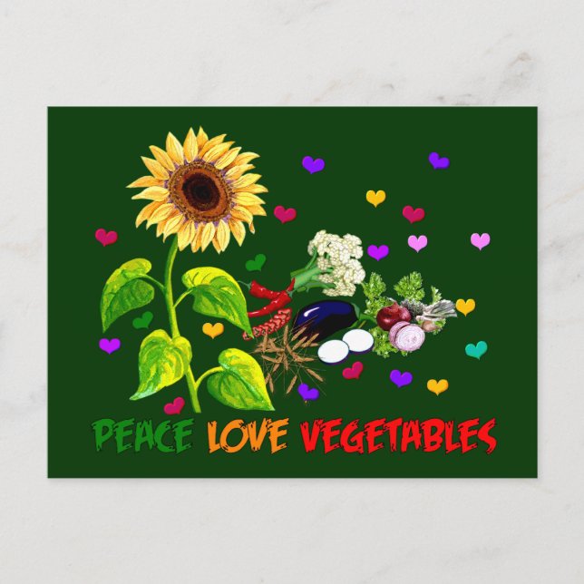 Postal Vegetales de amor por la paz (Anverso)