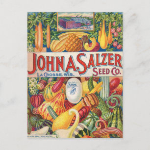 Postal Vegetales del Catálogo de Semillas de Salzer Vinta