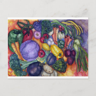 Postal Vegetales Vegetales Watercolor Art
