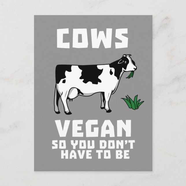 Postal Vegetan Vacas para que no tengas que ser (Anverso)
