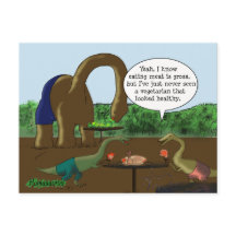 Vegetariano contra dinosaurio divertido del
