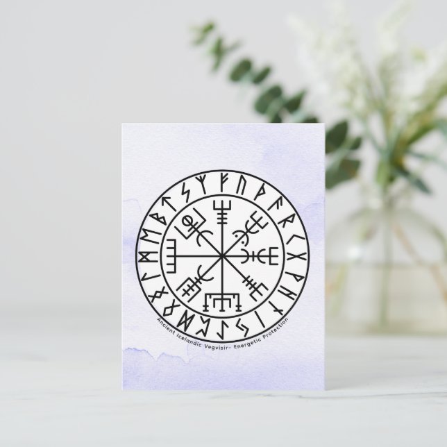 Postal Vegvisir Viking Compass Symbol Design (Anverso de pie)