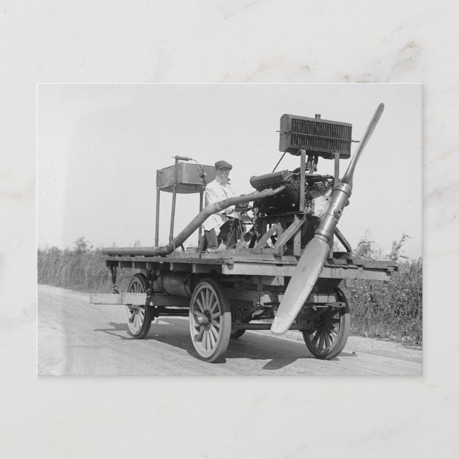 Postal Vehículo extraño con hélice, 1922 (Anverso)