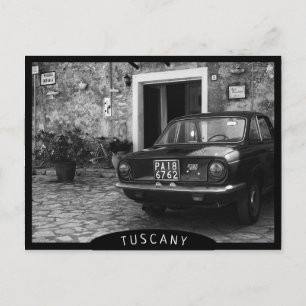 Postal Vehículo FIAT de época en Italia monocromo
