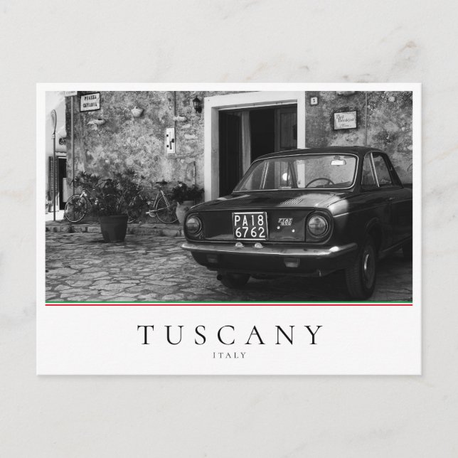 Postal Vehículo FIAT de época en Italia monocromo (Anverso)