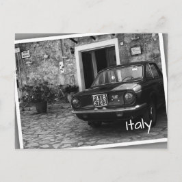 Postal Vehículo FIAT de época en Italia monocromo