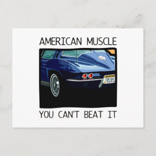 Postal Vehículo muscular americano, V8 clásico y azul vin