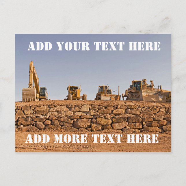 Postal Vehículos de construcción Panorama (Anverso)