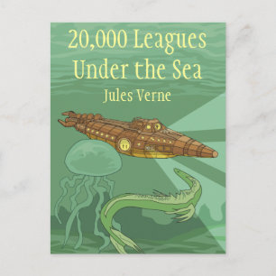 Postal Veinte mil leguas de viaje submarino-Julio Verne