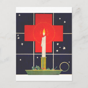 Postal Vela antigua con el signo de la cruz
