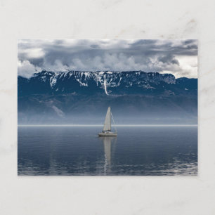 Postal Vela blanca en el agua