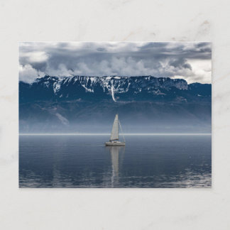Postal Vela blanca en el agua