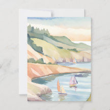 Vela Costa | Aquarela de Océano Rhode Island