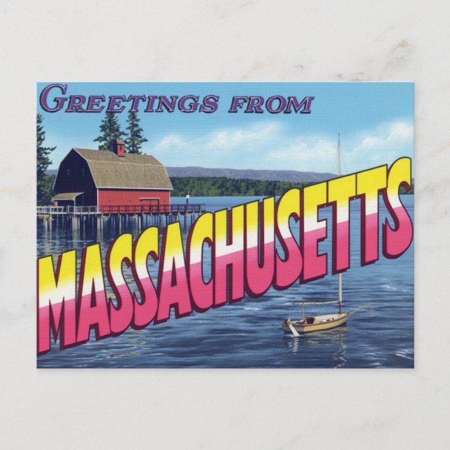 Postal Vela de caseta de barcos de Massachusetts (Anverso)