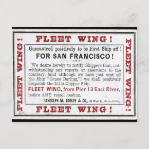 Postal Vela de Fleet Wing Clipper