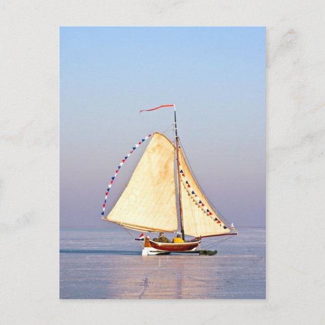 Postal Vela de hielo en los Países Bajos (Anverso)