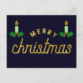Postal Vela de Navidades purpurinas