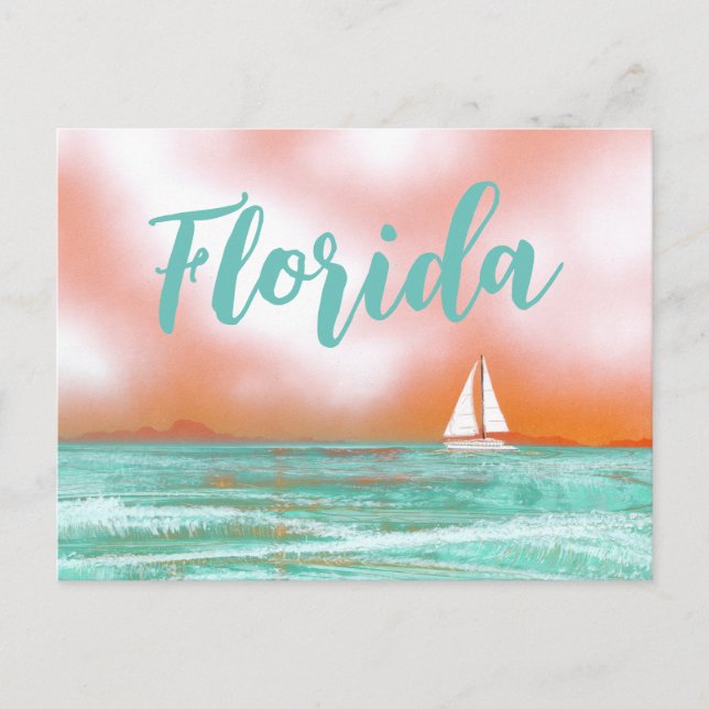 Postal Vela en Florida (Anverso)