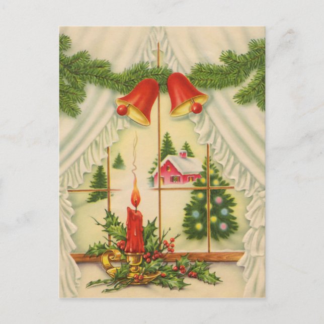 Postal Vela en la ventana (Anverso)