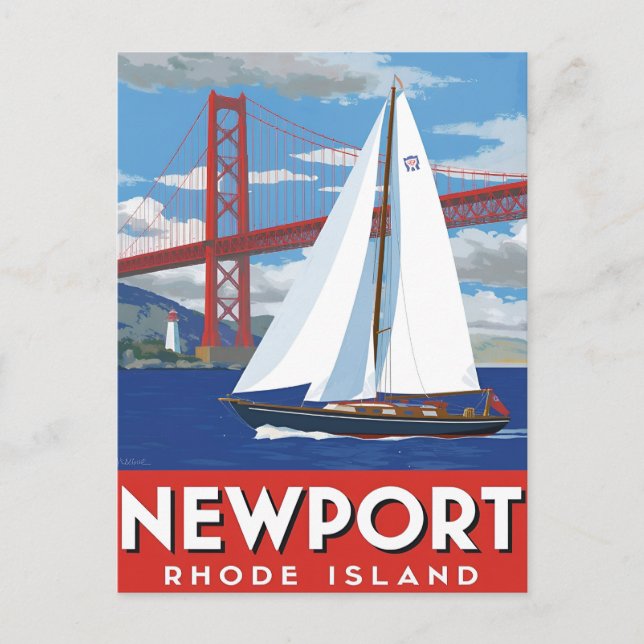 Postal Vela en Newport Rhode Island (Anverso)