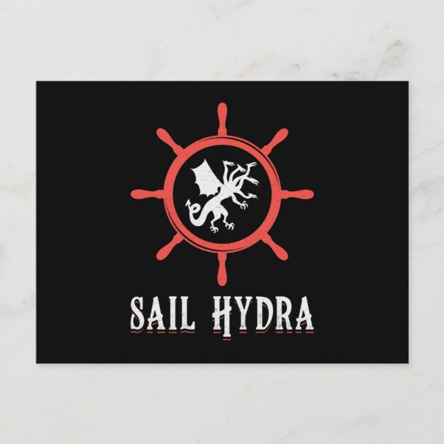 Postal Vela Hydra Bote vela barco velero yate (Anverso)