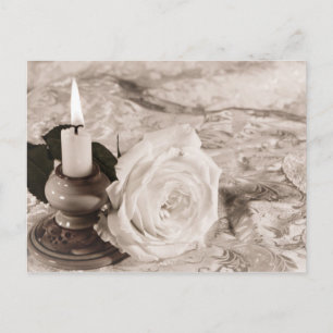 Postal Vela y rosa