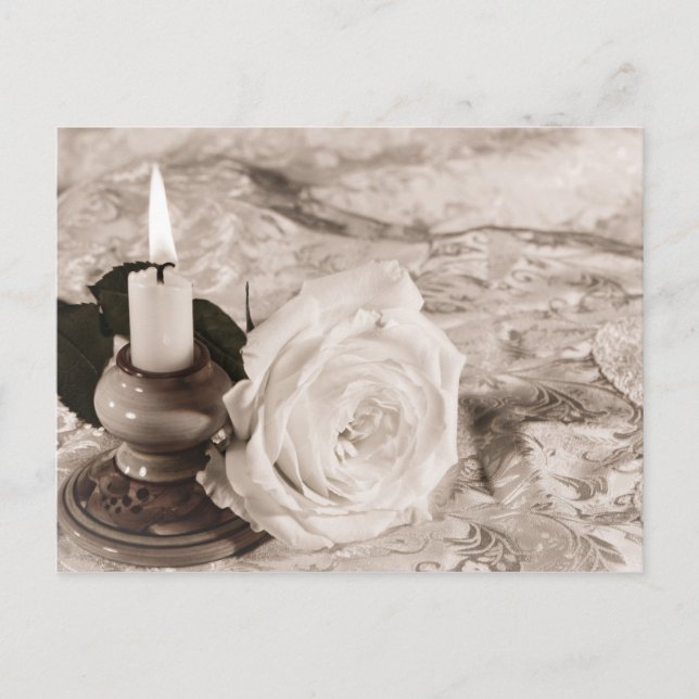 Postal Vela y rosa (Anverso)