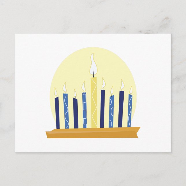 Postal Velas de Chanukah (Anverso)