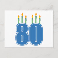 Velas de cumpleaños 80 (azul / verde)