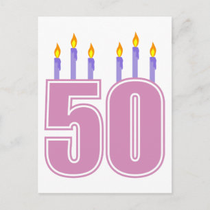 Postal Velas de cumpleaños (rosa/púrpura)