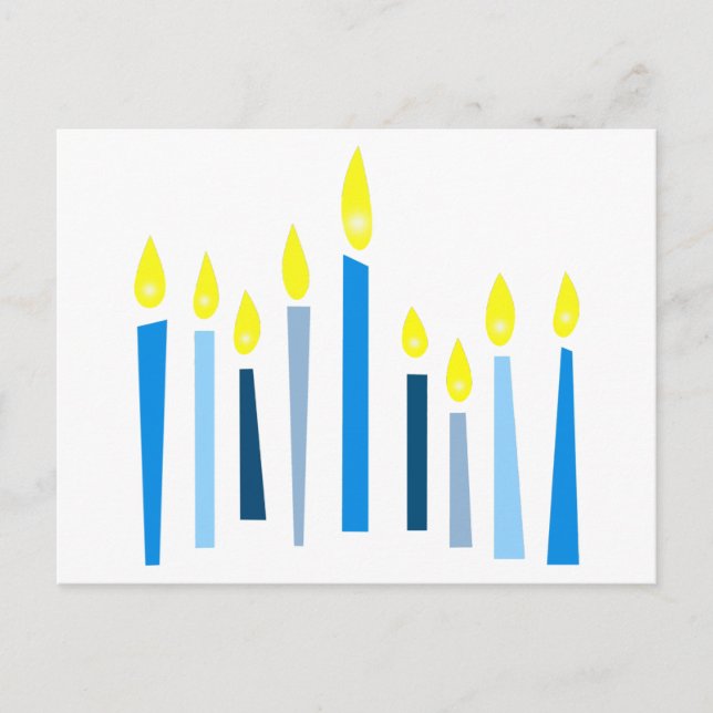 Postal Velas de Hanukkah (Anverso)