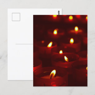 Postal velas de voz ardiendo en vigilia