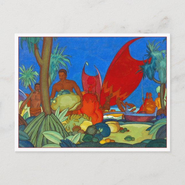 Postal Velas rojas de Arman Manookian (Anverso)