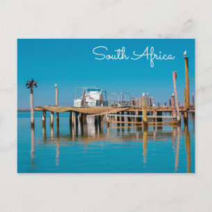 Postal Velddrif costero Sudáfrica Paisaje Barco Aves